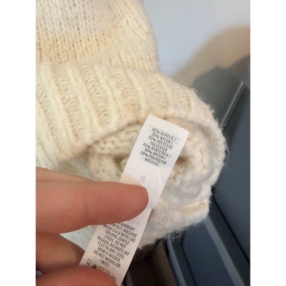 Aerie Fair Isle Nordic Sweater Women Medium Cream Orange Cozy Winter Pullover - Picture 3 of 4